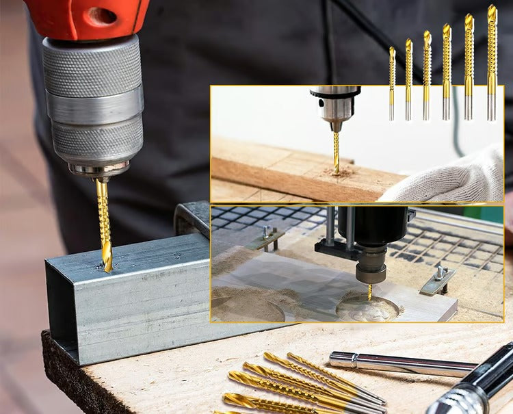 Twist drill bit on wood and masonry
