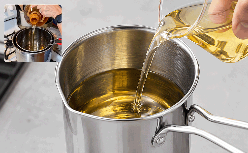 Deep pot saving oil