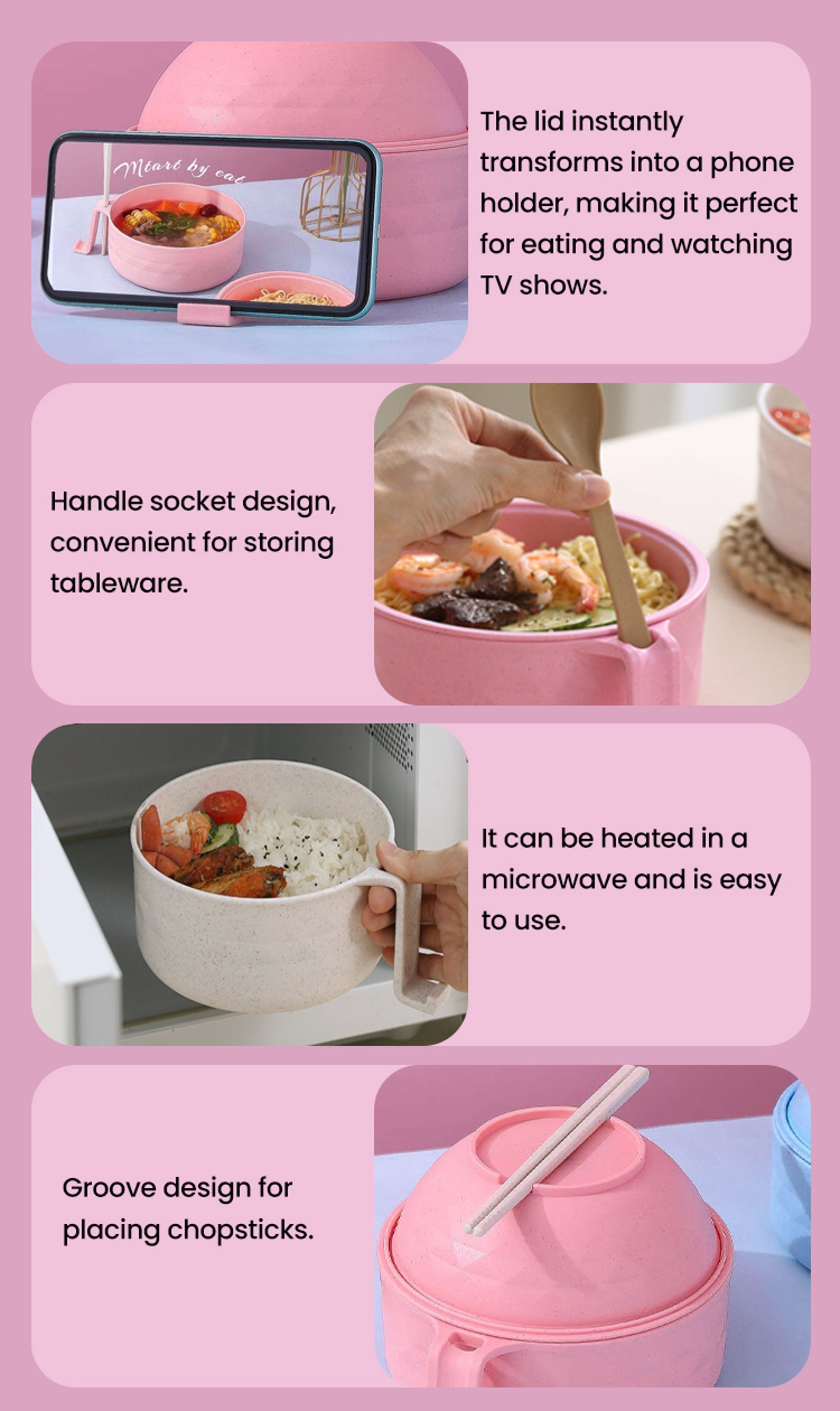 Microwave safe ramen bowl
